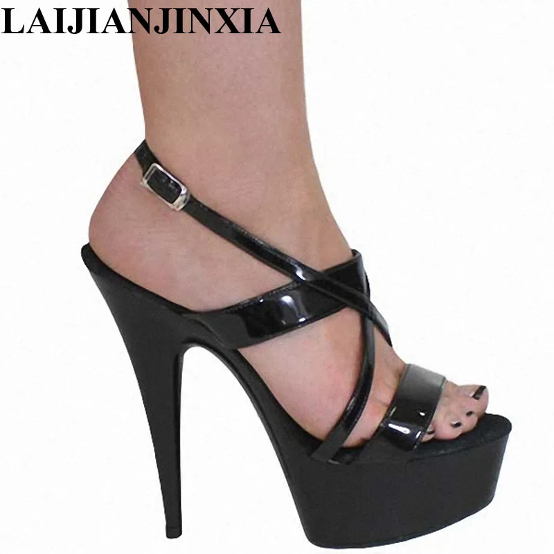 New Sexy stage star favorite fish mouth with sandals Black bride wedding shoe 15 cm high heels women's Dance Shoes
New Sexy stage star favorite fish mouth with sandals Black bride wedding shoe 15 cm high heels women's Dance Shoes