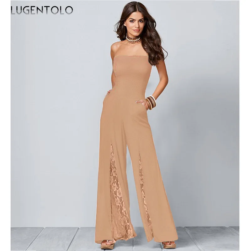 Sexy Jumpsuit Women Summer Breast Wrap Solid Sleeveless Empire Lace Female Casual Wide Legs Long Jumpsuits Lugentolo
Sexy Jumpsuit Women Summer Breast Wrap Solid Sleeveless Empire Lace Female Casual Wide Legs Long Jumpsuits Lugentolo