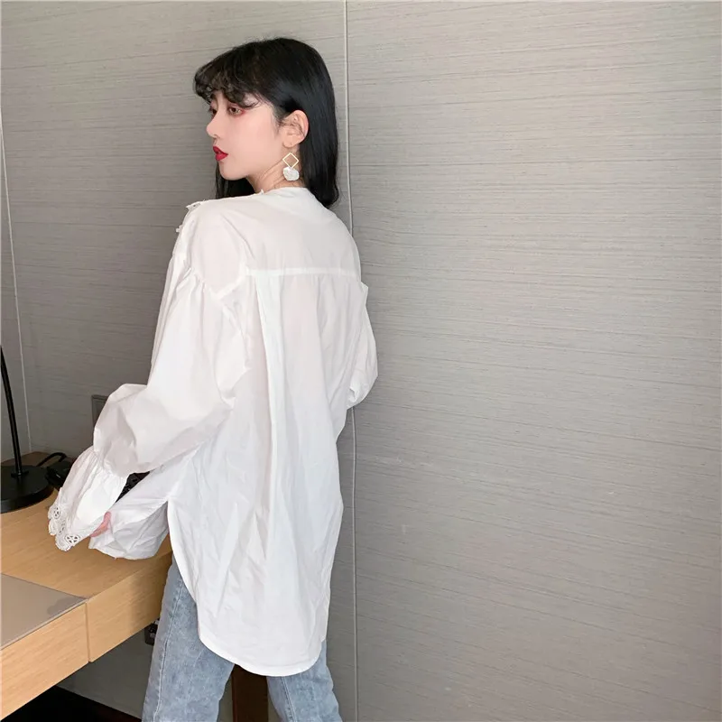 Cotton Blouses White Long Sleeve harajuku shirt Hollow out Loose blusas mujer de moda 2021 verano Spring Blouse Shirt 238E 
Cotton Blouses White Long Sleeve harajuku shirt Hollow out Loose blusas mujer de moda 2021 verano Spring Blouse Shirt 238E
