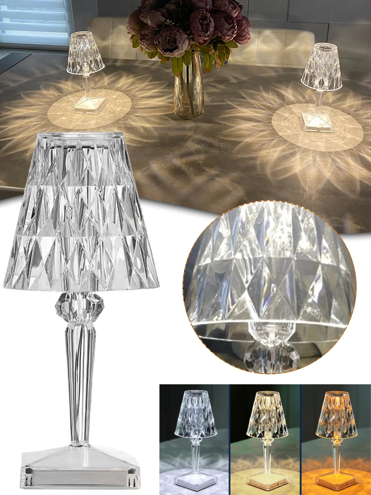 Luxury Acrylic Diamond Table Lamps For Bedroom Bar Restaurant Multi Color Night Light Home Decoration USB Rechargeable Desk Lamp
Luxury Acrylic Diamond Table Lamps For Bedroom Bar Restaurant Multi Color Night Light Home Decoration USB Rechargeable Desk Lamp