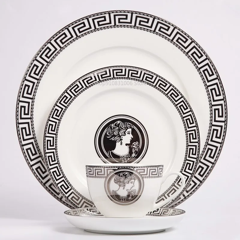 Dinner Plates Coffee Cup Saucer Set Bone China Service Plate Teacup Dish Porcelain Tableware Dinnerware for Home
Dinner Plates Coffee Cup Saucer Set Bone China Service Plate Teacup Dish Porcelain Tableware Dinnerware for Home