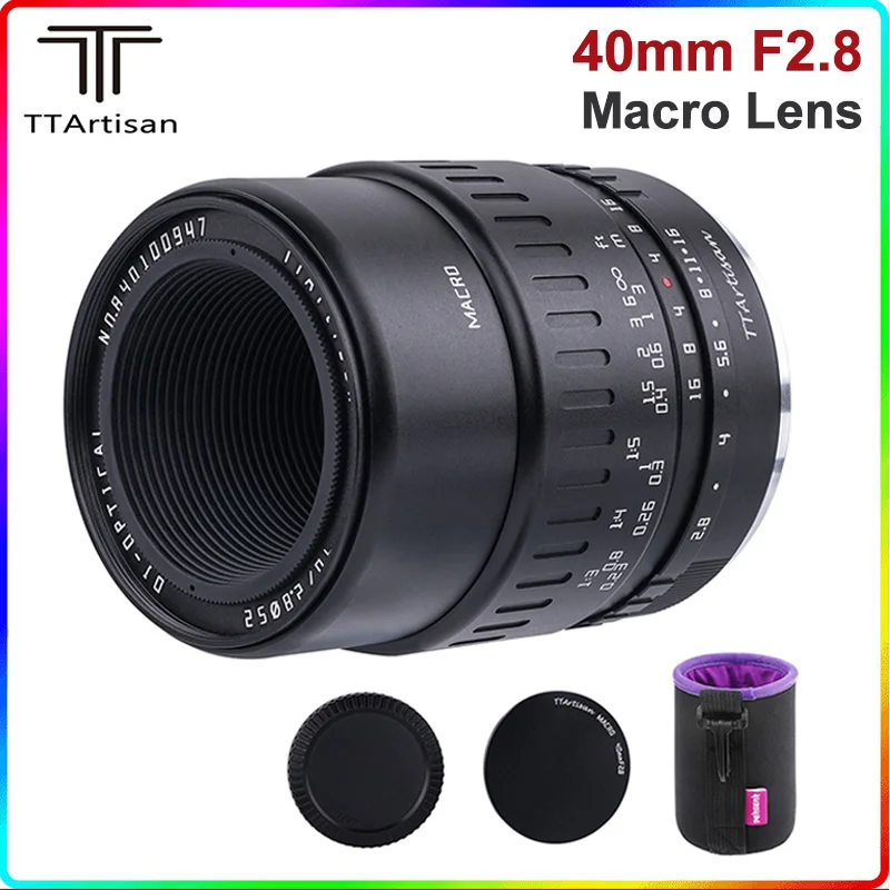 TTartisan 40 мм F2.8 макрообъектив ручной фокус объектив камеры для Sony E Fuji X M4/3 Mount Camera A6600