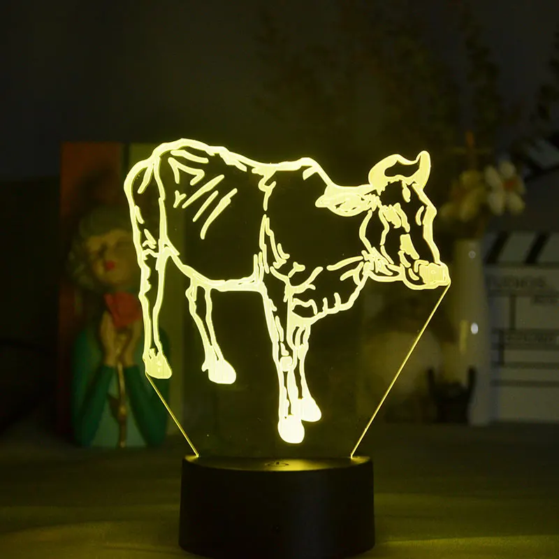 Portable Night Light Bedroom 3D Cow Image LED Acrylic Nightlight Kids Gift Home Decor Desk Lava Lamp
Portable Night Light Bedroom 3D Cow Image LED Acrylic Nightlight Kids Gift Home Decor Desk Lava Lamp