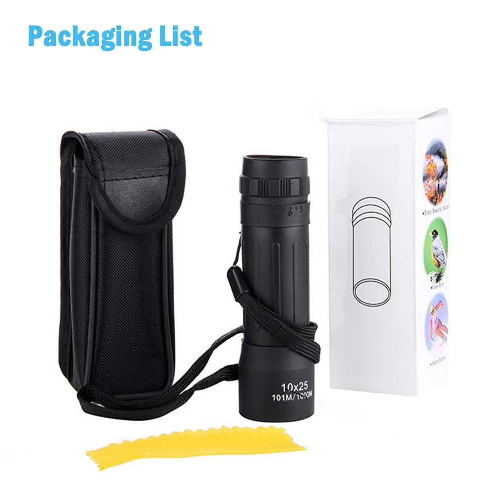 10x25 Mini Pocket Monocular Telescope Zoom Theatrical Binoculars Eyepiece Portable For Hunting Camping Compact Rifle Telescope
10x25 Mini Pocket Monocular Telescope Zoom Theatrical Binoculars Eyepiece Portable For Hunting Camping Compact Rifle Telescope