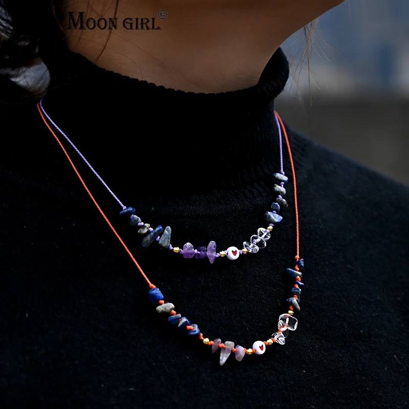 Natural Lapis Lazuli Amethyst Choker Fashion White Crystal Necklace for Women Waterproof Knot Handmade Adjustable Collier Femme
Natural Lapis Lazuli Amethyst Choker Fashion White Crystal Necklace for Women Waterproof Knot Handmade Adjustable Collier Femme