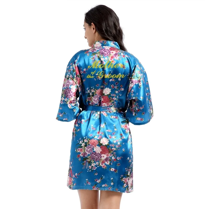 Mother of the Groom Dressing Gown Mothers Makeup Gown Floral Silk Wedding Robes with Bronzing Writting
Mother of the Groom Dressing Gown Mothers Makeup Gown Floral Silk Wedding Robes with Bronzing Writting
