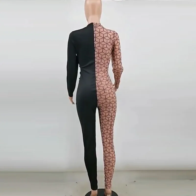 Bonnie Forest Casual Mesh Patchwork Women Jumpsuit (Nude/Black) 2020 Fall Long Sleeve Printed Laced Skinny Rompers Sexy Outfits
Bonnie Forest Casual Mesh Patchwork Women Jumpsuit (Nude/Black) 2020 Fall Long Sleeve Printed Laced Skinny Rompers Sexy Outfits