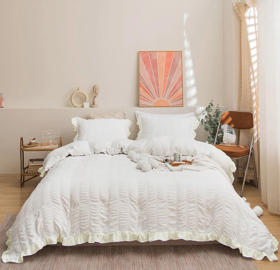 Белый Оригинальный набор одеял в стиле бохо с присосками, с оборками и бахромой, дизайнерское альтернативное одеяло с наполнителем из микро... 
Белый Оригинальный набор одеял в стиле бохо с присосками, с оборками и бахромой, дизайнерское альтернативное одеяло с наполнителем из микро...