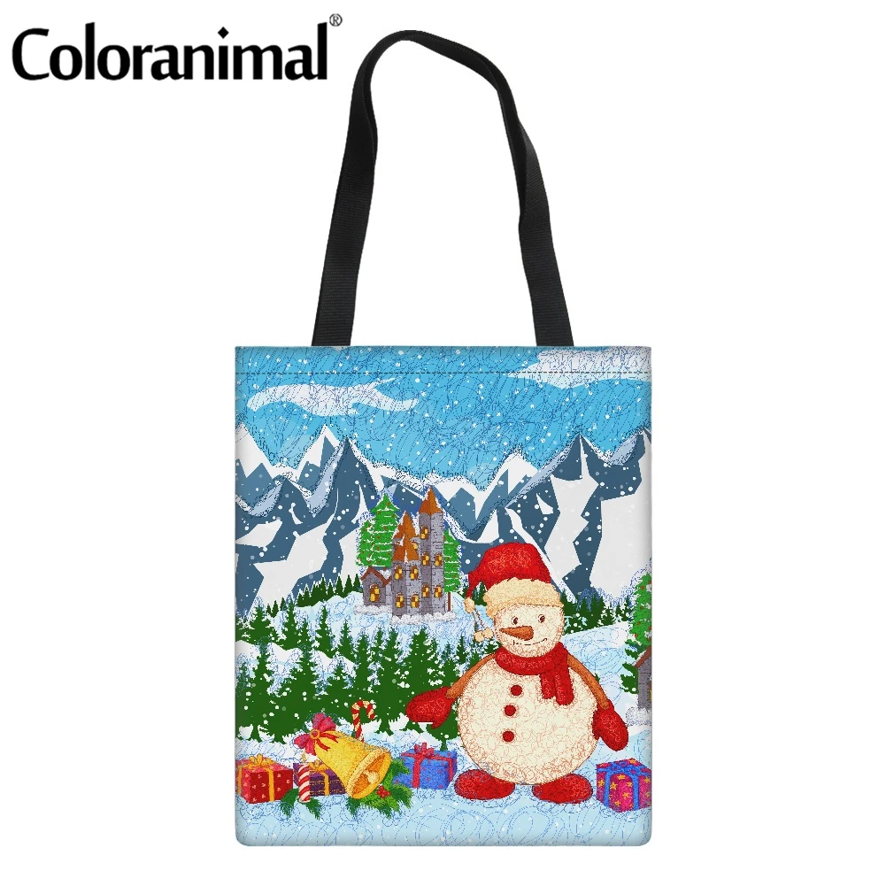 Популярная Повседневная сумка-шоппер Coloranimal 2021 для дам, Санта-Клаус и снег, картина гор, женская льняная Сумка-тоут, женская сумка 
Популярная Повседневная сумка-шоппер Coloranimal 2021 для дам, Санта-Клаус и снег, картина гор, женская льняная Сумка-тоут, женская сумка