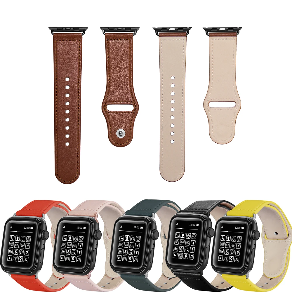 Кожаный ремешок петля для Apple Watch 4 5 полоса 40 мм 38 42 44 браслет iWatch серии 5/4/3/2/1 спорт