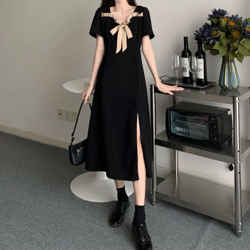 HOUZHOU Black Dress Women Elegant Vintage Oversize Midi Dress Summer Sexy Bow 2021 Fashion Streetwear Casual Outfits
HOUZHOU Black Dress Women Elegant Vintage Oversize Midi Dress Summer Sexy Bow 2021 Fashion Streetwear Casual Outfits