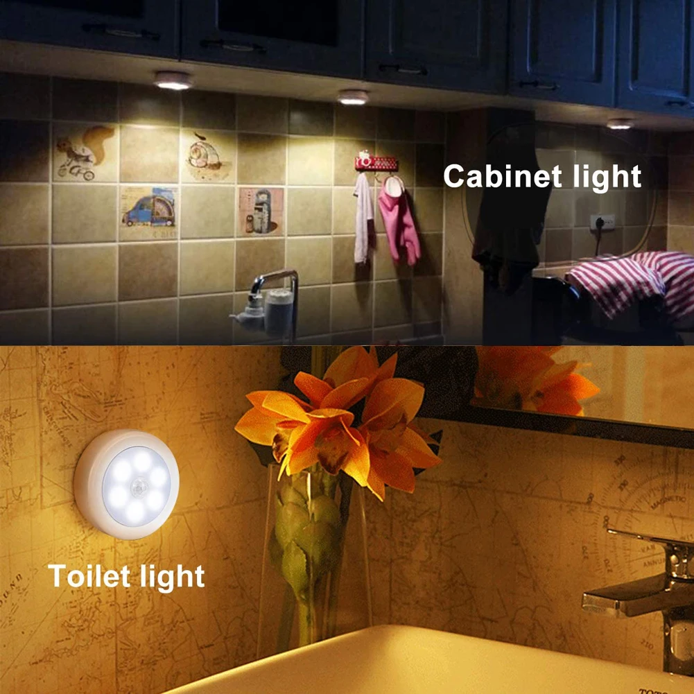 Motion Sensor wireless night lights bedroom decor light 6LEDs Detector wall decorative lamp staircase closet room aisle lighting
Motion Sensor wireless night lights bedroom decor light 6LEDs Detector wall decorative lamp staircase closet room aisle lighting