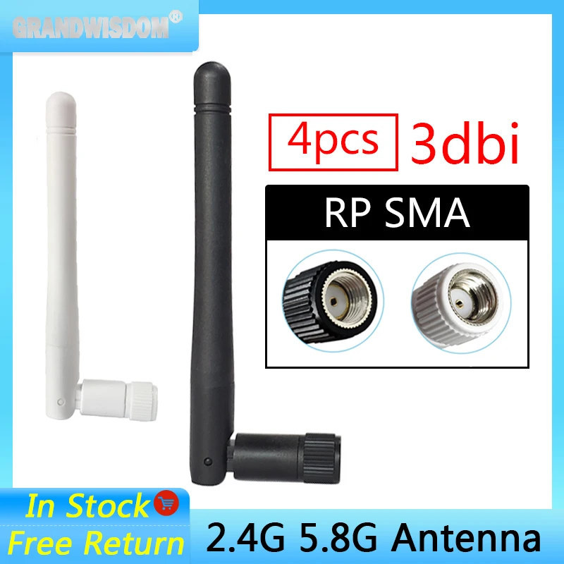 GRANDWISDOM 4pcs wifi Antenna Connector Dual Band 2.4G 5.8G RP SMA Antenne wireless router antena 5.8Ghz 2.4ghz 3dBi SMA female
GRANDWISDOM 4pcs wifi Antenna Connector Dual Band 2.4G 5.8G RP SMA Antenne wireless router antena 5.8Ghz 2.4ghz 3dBi SMA female