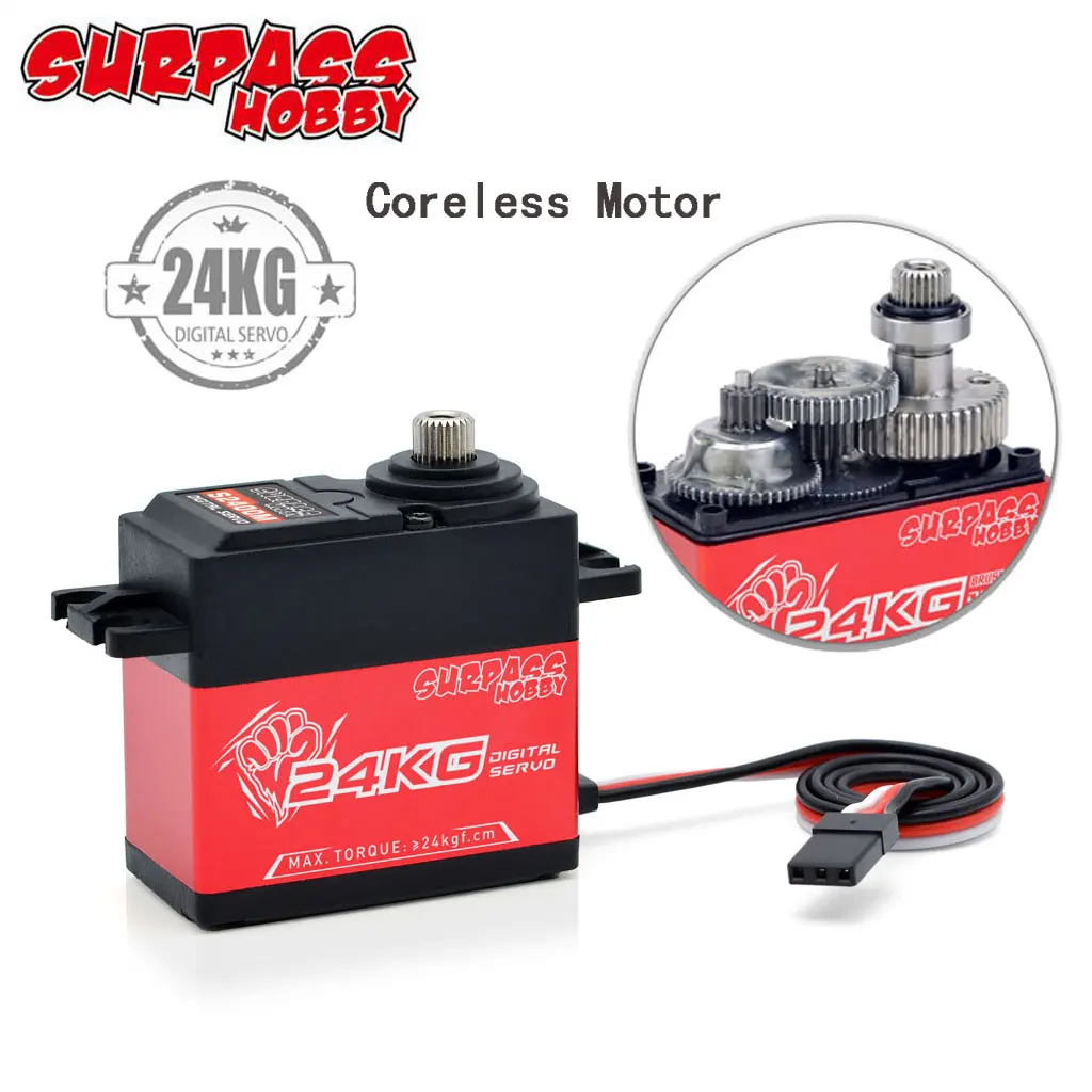 24KG Metal gear servo Surpass Hobby servo S2400M Coreless Motor 24KG Digital Servo for 1/8 1/10 RC Car Buggy Boat Robot
24KG Metal gear servo Surpass Hobby servo S2400M Coreless Motor 24KG Digital Servo for 1/8 1/10 RC Car Buggy Boat Robot