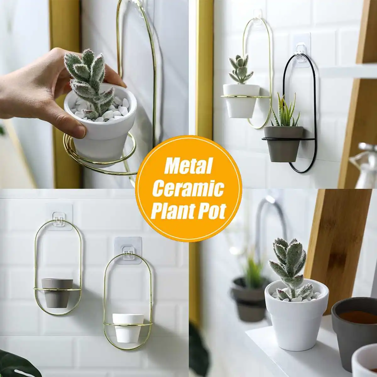 Nordic Ceramic Flower Pot Planter Iron Flower Hanging Frame Plant Holder Green Plant Flower Pot Home Office Decoration Ornament
Nordic Ceramic Flower Pot Planter Iron Flower Hanging Frame Plant Holder Green Plant Flower Pot Home Office Decoration Ornament
