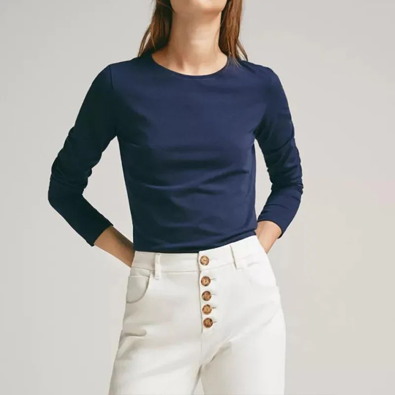 OLOMM Solid O-Neck Women T-Shirt Summer Basic Slim-Fit Long Sleeve Cotton Bottoming Top Fashion Simple Style Clothes for Female
OLOMM Solid O-Neck Women T-Shirt Summer Basic Slim-Fit Long Sleeve Cotton Bottoming Top Fashion Simple Style Clothes for Female