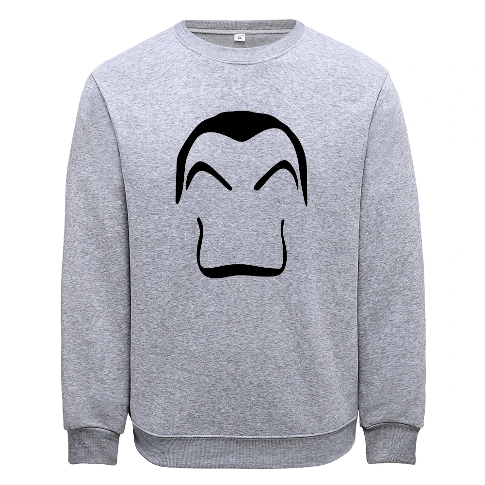 Модная уличная одежда La Casa De Papel с узором, Спортивная рубашка с флисовой подкладкой, повседневные Высококачественные топы для мужчин 
Модная уличная одежда La Casa De Papel с узором, Спортивная рубашка с флисовой подкладкой, повседневные Высококачественные топы для мужчин