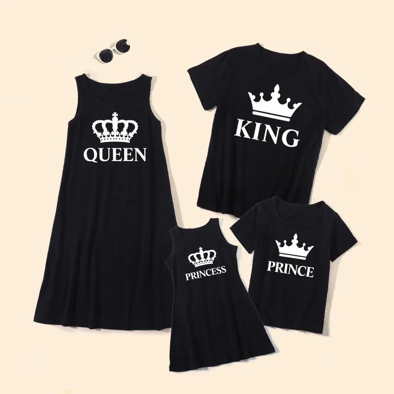 Family Set Queen Princess Mother Daughter Matching Dresses Mom Baby Mommy and Me Clothes King Prince Father Son Cotton T-shirts
Family Set Queen Princess Mother Daughter Matching Dresses Mom Baby Mommy and Me Clothes King Prince Father Son Cotton T-shirts