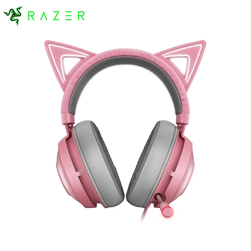 

Razer Kraken Kitty Quartz Edition-7,1 Наушники с объемным звуком-кошачьи ушки USB игровая гарнитура, Chroma Lighting, Проводная для крестов