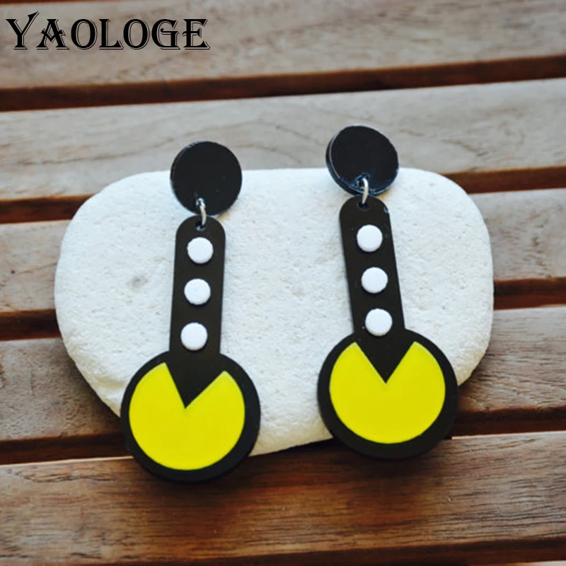 YAOLOGE Exaggerated Yellow Black Stitching Round Long Hanging Earrings Fashion Design Acrylic Jewelry For Women All-match Party
YAOLOGE Exaggerated Yellow Black Stitching Round Long Hanging Earrings Fashion Design Acrylic Jewelry For Women All-match Party