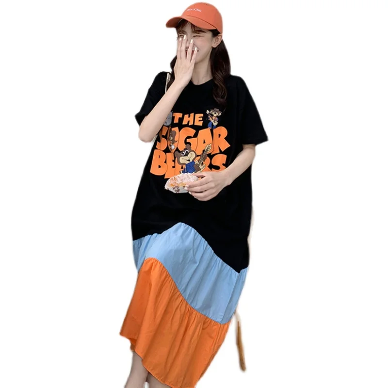 Large Size Women's Summer Dress Fat Sister Fashion Short Sleeve Cotton Color-Matching plus Size Loose Long Overknee Dress
Large Size Women's Summer Dress Fat Sister Fashion Short Sleeve Cotton Color-Matching plus Size Loose Long Overknee Dress