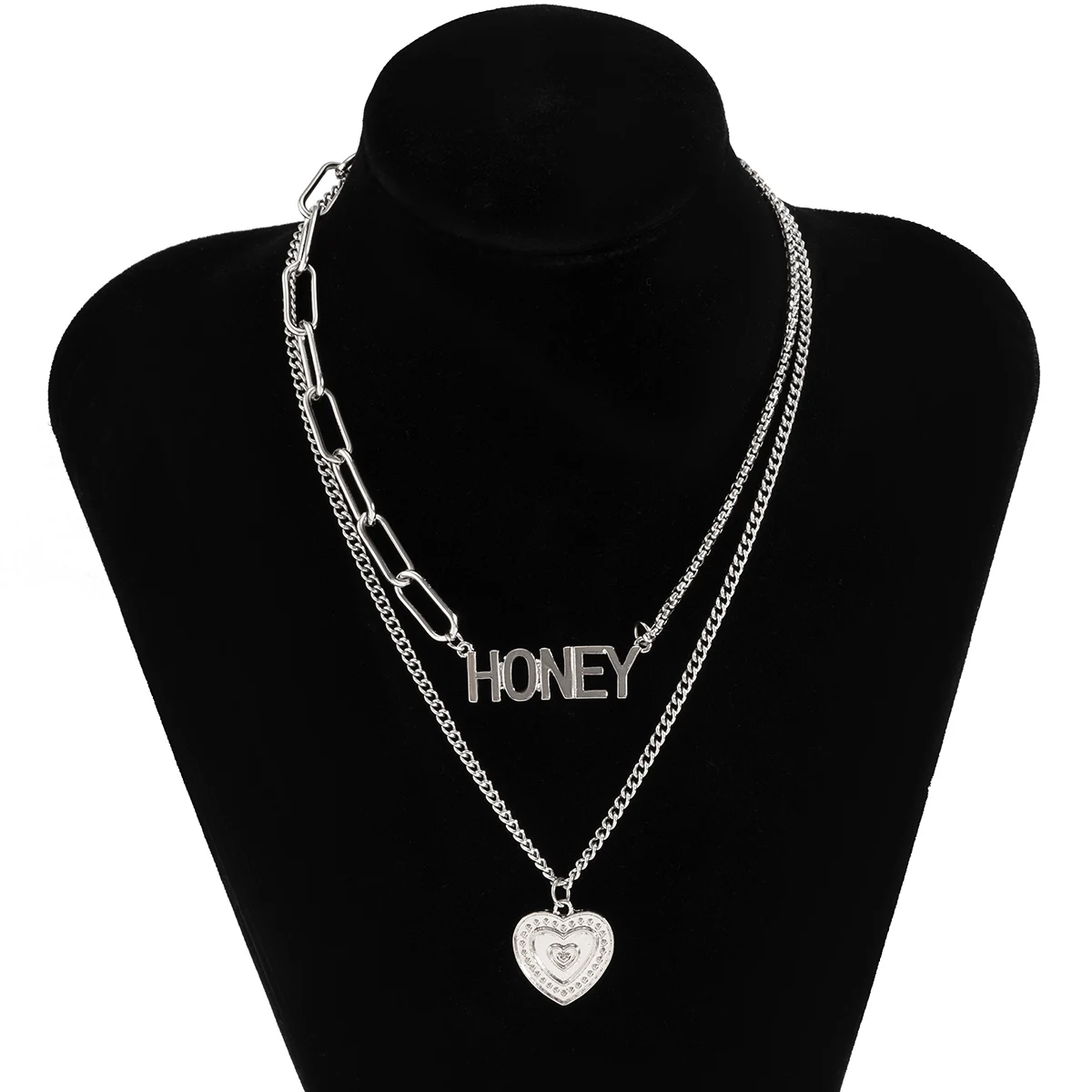 Punk Stainless steel Chain Necklace Fashion Geometric Letter Lover Heart Pendant Necklaces Women Couple Gothic Collier Jewelry
Punk Stainless steel Chain Necklace Fashion Geometric Letter Lover Heart Pendant Necklaces Women Couple Gothic Collier Jewelry