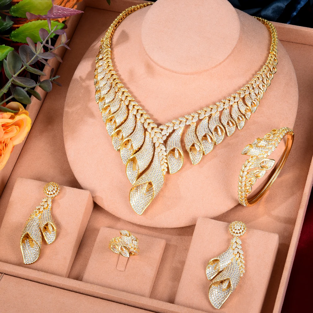 Blachette Gorgeous Noble Bracelet Ring Necklace Earrings 4 PCS Women's Wedding Banquet Party Exquisite Geometric Jewelry Set
Blachette Gorgeous Noble Bracelet Ring Necklace Earrings 4 PCS Women's Wedding Banquet Party Exquisite Geometric Jewelry Set