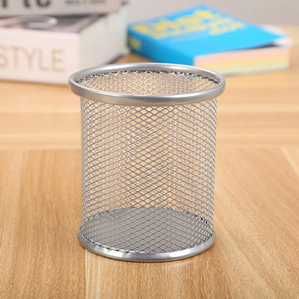 2pcs 3.5 inch Round Mesh Steel Pencil Holder (Blue) 
2pcs 3.5 inch Round Mesh Steel Pencil Holder (Blue)