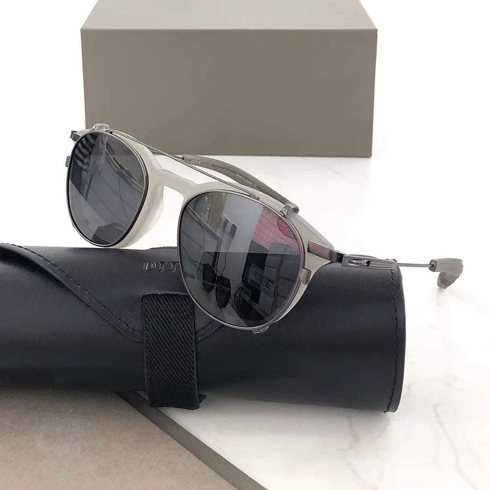 Round Oval Titanium Sunglasses Men Luxury Designer Quality Sun glasses Shenzhen Frames with Clip on Polarized Lens
Round Oval Titanium Sunglasses Men Luxury Designer Quality Sun glasses Shenzhen Frames with Clip on Polarized Lens