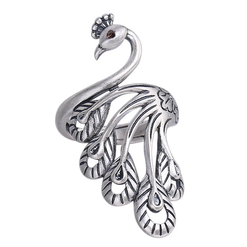 New 100% Real 925 Sterling Silver Peacock Rings For Women Big Finger Rings For Unisex Jewelry Men
New 100% Real 925 Sterling Silver Peacock Rings For Women Big Finger Rings For Unisex Jewelry Men