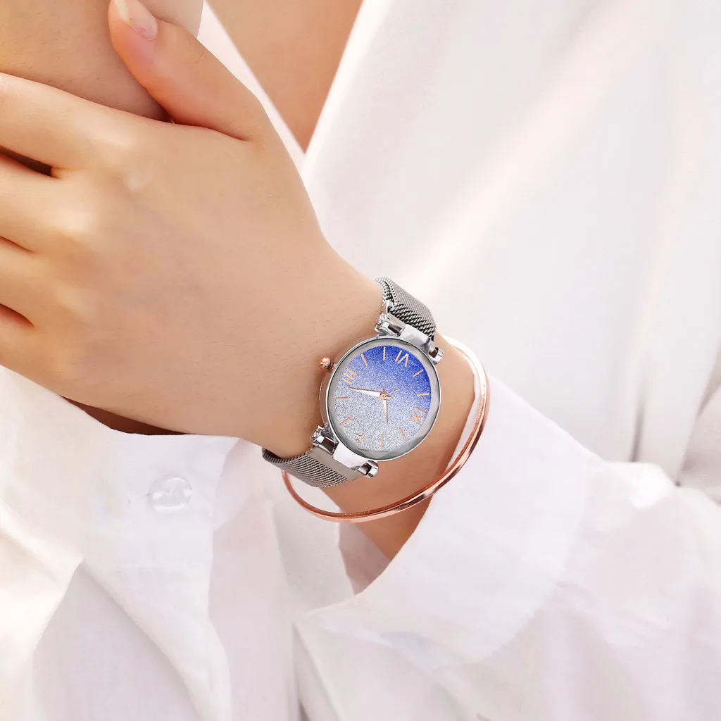 Woman Luxury magnetic buckle Bracelet Watches For Women Starry Wristwatches Casual Ladies Sports Quartz Clock reloj mujer 
Woman Luxury magnetic buckle Bracelet Watches For Women Starry Wristwatches Casual Ladies Sports Quartz Clock reloj mujer