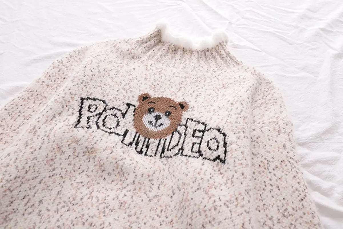 2021 Autumn Winter mujer suteres Preppy Style Childlike Color-Blocking Collar Letter Bear Sweater Jacquard Knit Pullover Top
2021 Autumn Winter mujer suteres Preppy Style Childlike Color-Blocking Collar Letter Bear Sweater Jacquard Knit Pullover Top