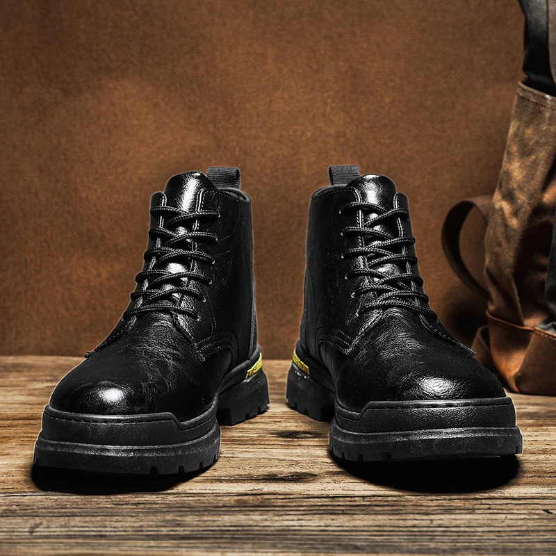 Men's High Boots MEN ANKLE BOOTS Home Boots Mens Cowboy Boot Shoes Men Zapatos Cuero Hombre For Casual Leather Chelsea