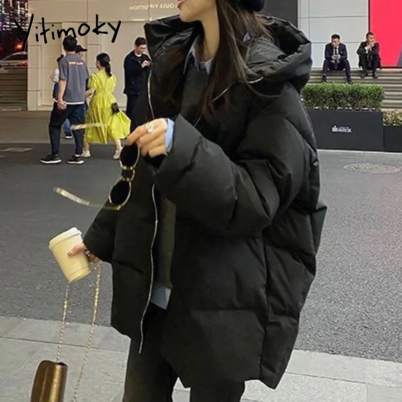 Yitimoky 2021 новые женские зимние куртки оверсайз парка пальто Горячая пуховка хлопковая черная куртка с капюшоном стеганая зимняя куртка
Yitimoky 2021 новые женские зимние куртки оверсайз парка пальто Горячая пуховка хлопковая черная куртка с капюшоном стеганая зимняя куртка