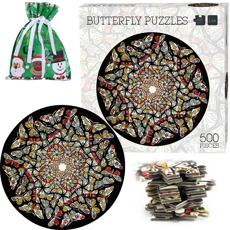 Round Puzzle 500 Piece Jigsaw Puzzle for Adults Zodiac Rainbow Butterfly Educational Toy for Kids with Free Christmas Gifts Bag
Round Puzzle 500 Piece Jigsaw Puzzle for Adults Zodiac Rainbow Butterfly Educational Toy for Kids with Free Christmas Gifts Bag