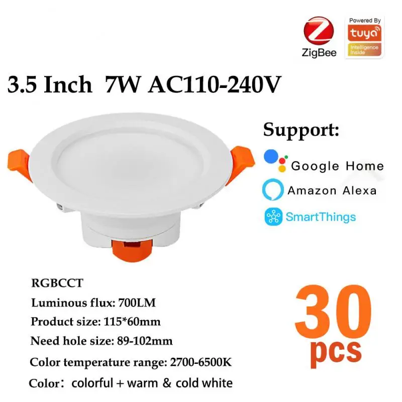 1-20 pcs tuya zigbee 3.0 led bulb downlight compatible alexa google home dimmable RGB/CCT color changing down light hub needed
1-20 pcs tuya zigbee 3.0 led bulb downlight compatible alexa google home dimmable RGB/CCT color changing down light hub needed