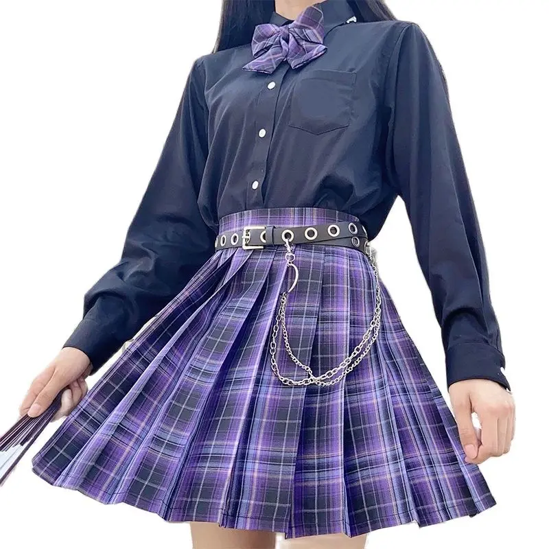 Women Purple Gothic Pleated Plaid Skirt Summer High Waist Skirts Harajuku Cute Sexy Mini A-Line Skirts JK Cosplay School Girl
Women Purple Gothic Pleated Plaid Skirt Summer High Waist Skirts Harajuku Cute Sexy Mini A-Line Skirts JK Cosplay School Girl