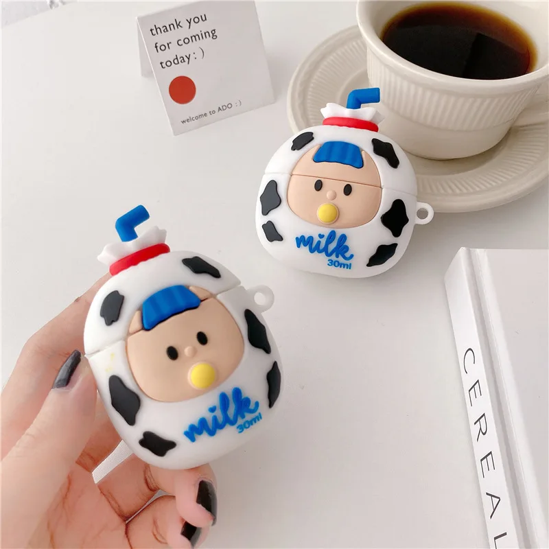 3D Cute Milk Baby for Apple AirPods Pro Case Cartoon Silicone for Airpods 12 Case Protective Cover Keychain Earphone Accessories
3D Cute Milk Baby for Apple AirPods Pro Case Cartoon Silicone for Airpods 12 Case Protective Cover Keychain Earphone Accessories