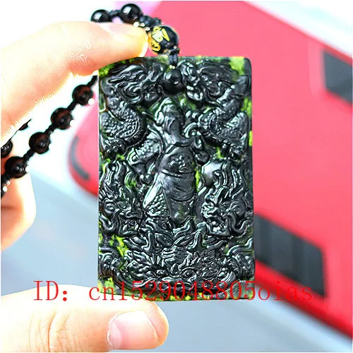 Natural Black Green Jade Chinese Dragon Warrior Pendant Beads Necklace Charm Jewelry Double-sided Carved Amulet Gifts for Men
Natural Black Green Jade Chinese Dragon Warrior Pendant Beads Necklace Charm Jewelry Double-sided Carved Amulet Gifts for Men
