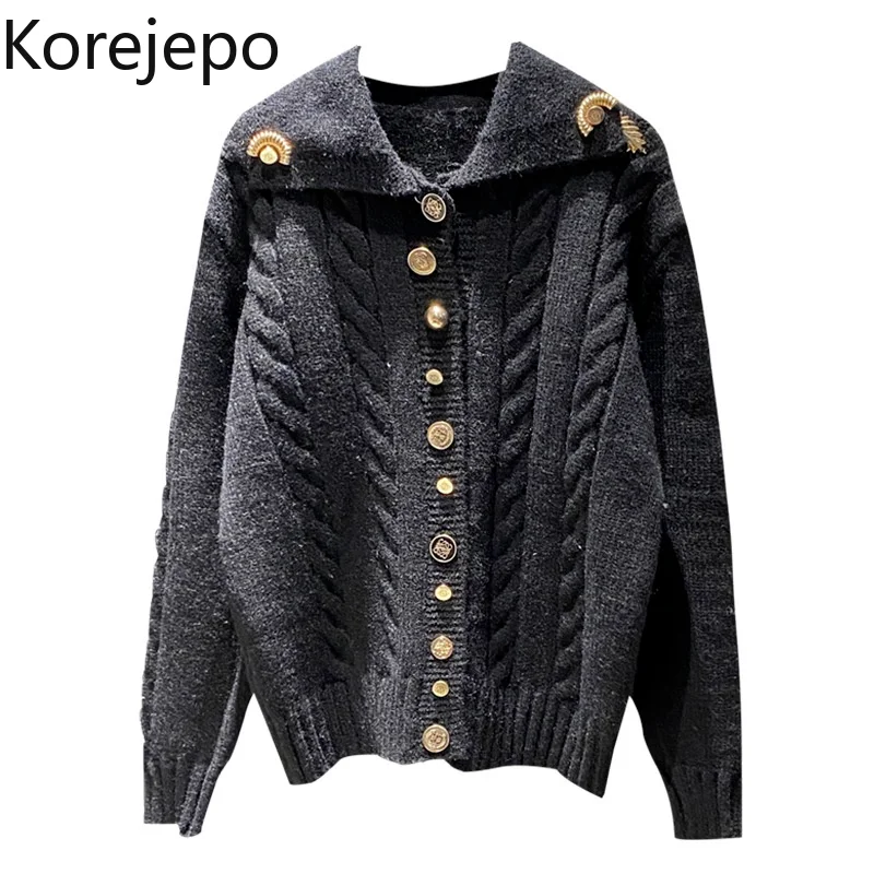 Женский вязаный кардиган кореjepo, Осень-зима 2021, новый корейский шикарный нежный Однотонный свитер в стиле ретро с отложным воротником, Женс...
Женский вязаный кардиган кореjepo, Осень-зима 2021, новый корейский шикарный нежный Однотонный свитер в стиле ретро с отложным воротником, Женс...
