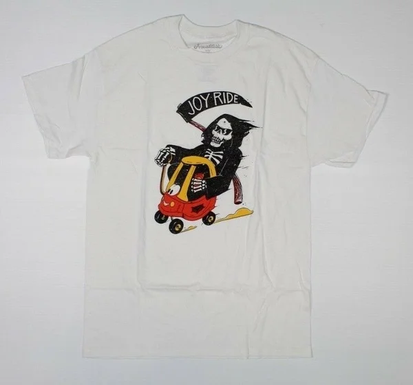 

Joy Ride Grim Reaper Funny White T-Shirt New! (2E4