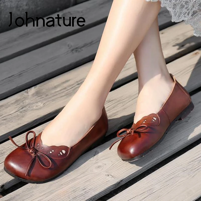 Женские туфли ручной работы Johnature, из натуральной кожи на плоской подошве, с круглым носком и бантом-бабочкой, туфли в стиле ретро, для весны ... 
Женские туфли ручной работы Johnature, из натуральной кожи на плоской подошве, с круглым носком и бантом-бабочкой, туфли в стиле ретро, для весны ...