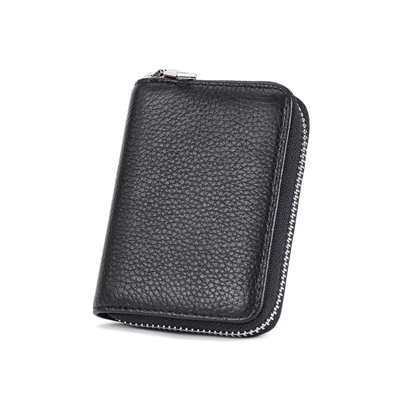 Women Purse Wallet Genuine Leather Wallets Female Safety Anti Theft Purses Short ID Card Holders Carteras leather Solid Black | Багаж и
