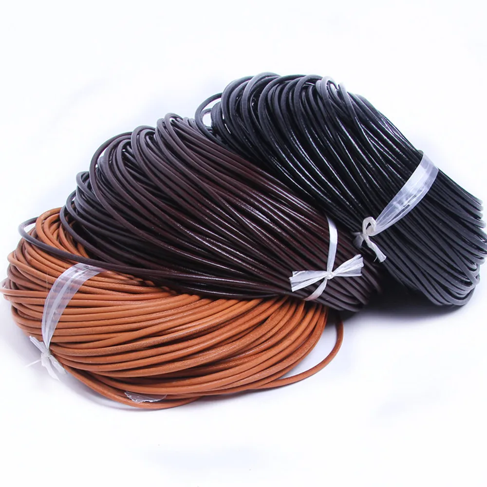 2meters Width 1mm 2mm 3mm 4mm 5mm 6mm 8mm Round Cow Leather Cords Fit Bracelet Leather Rope String for DIY Jewelry Making
2meters Width 1mm 2mm 3mm 4mm 5mm 6mm 8mm Round Cow Leather Cords Fit Bracelet Leather Rope String for DIY Jewelry Making