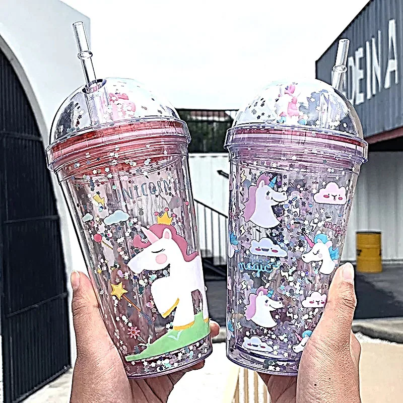 New Unicorn Water Cup, Straw Type, 350ml Student Girl Gift, Cute Cartoon Plastic Summer Drink Bottle
New Unicorn Water Cup, Straw Type, 350ml Student Girl Gift, Cute Cartoon Plastic Summer Drink Bottle