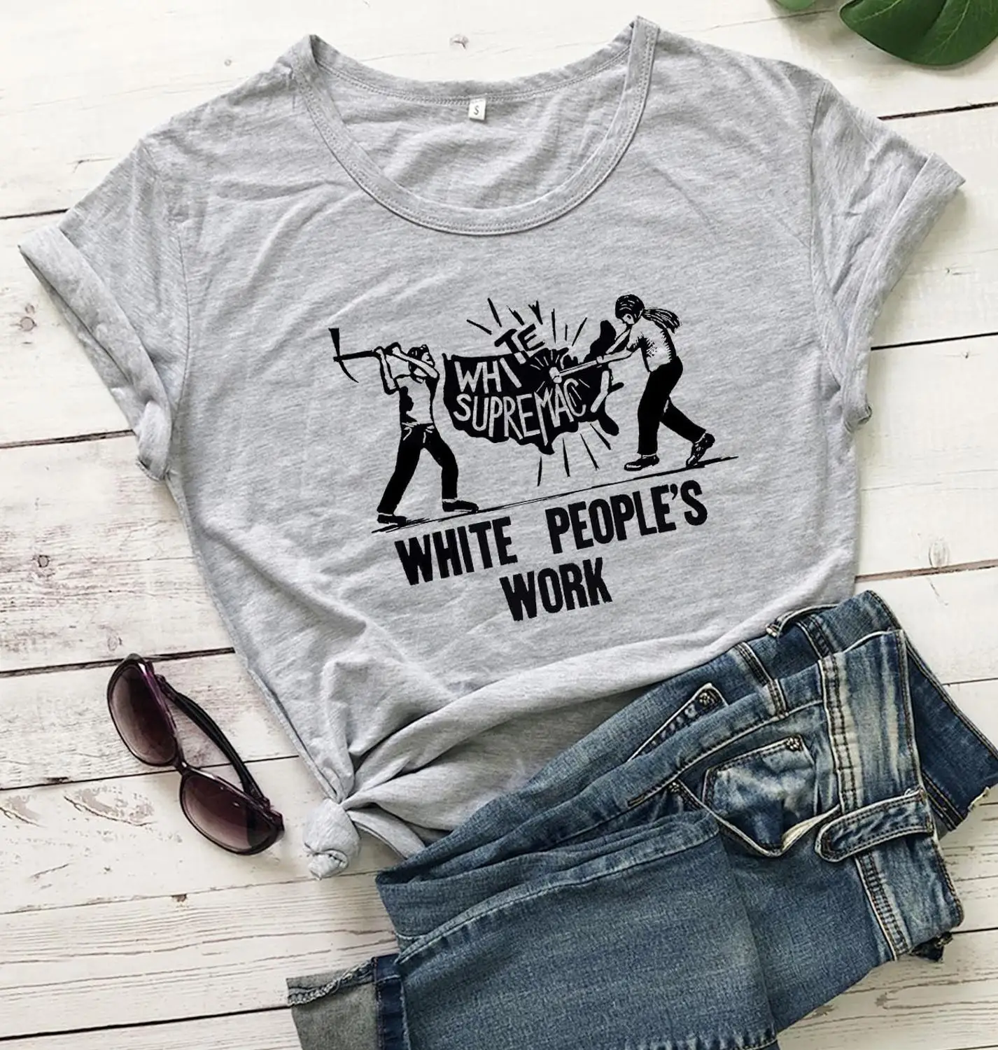 

Белая женская Рабочая Рубашка с графическим рисунком, модная забавная хлопковая Футболка со слоганом, молодежная хипстерская футболка с ре...