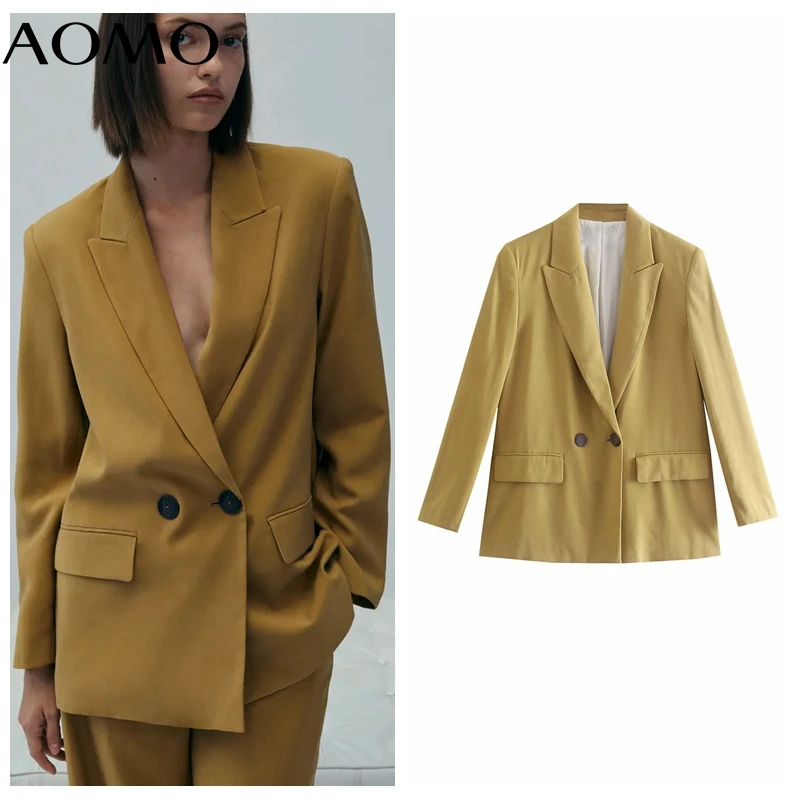AOMO Women 2021 Fashion Khaki Blazer Coat Vintage Double Breasted Long Sleeve Female Outerwear Chic Tops JE209A
AOMO Women 2021 Fashion Khaki Blazer Coat Vintage Double Breasted Long Sleeve Female Outerwear Chic Tops JE209A