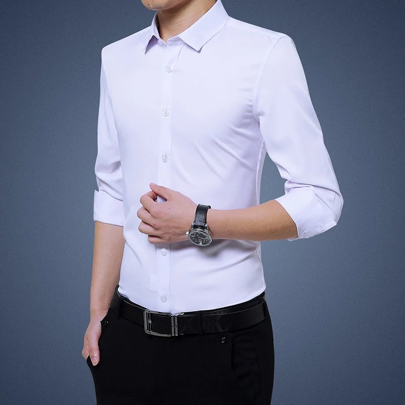 Shirt Men Long Sleeves Solid Color Fashion Pointed Collar Youth Business Casual Self-cultivation Hot Sale Free Shipping
Shirt Men Long Sleeves Solid Color Fashion Pointed Collar Youth Business Casual Self-cultivation Hot Sale Free Shipping