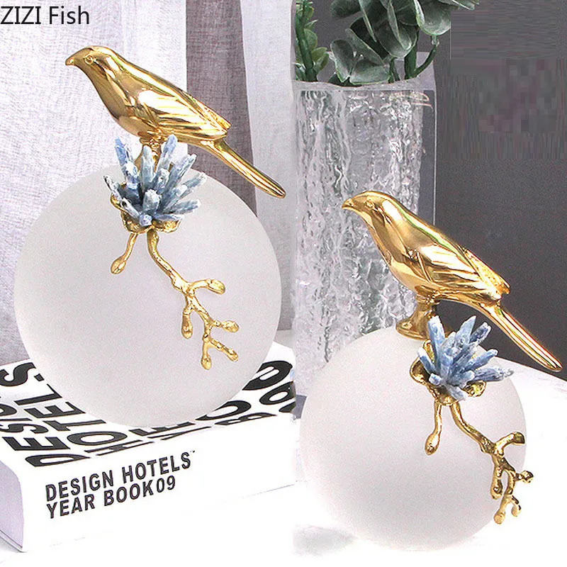 Creative Frosted Crystal Ball Copper Bird Sculpture Crafts Living Room Office Art Decor Luxury Home Decoration Birthday Present
Creative Frosted Crystal Ball Copper Bird Sculpture Crafts Living Room Office Art Decor Luxury Home Decoration Birthday Present