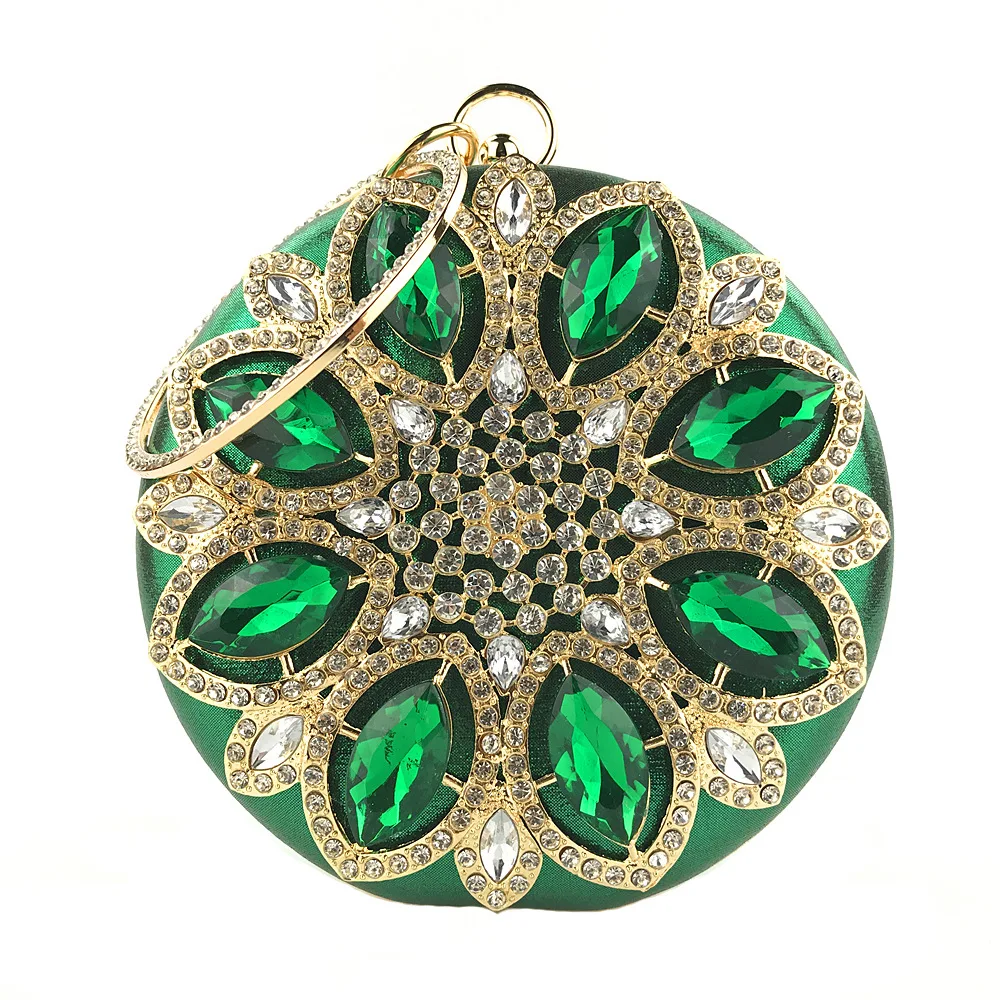 Women Green Clutch Handbag Diamond Round Purse Evening Bag for Female Crystal Wedding Exquisite Chain Shoulder Totes
Women Green Clutch Handbag Diamond Round Purse Evening Bag for Female Crystal Wedding Exquisite Chain Shoulder Totes